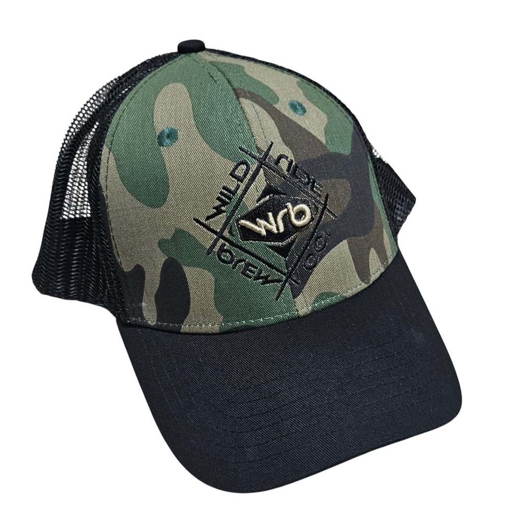 Wild Brew Co Camo Trucker Hat‎ Redmon Oregon Embroidered Mesh Snapback Mens